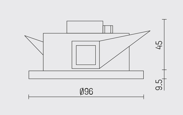 LED Downlight IP65 lav indbygningshøjde DL100 fra Hoffmeister DELUX DENMARK