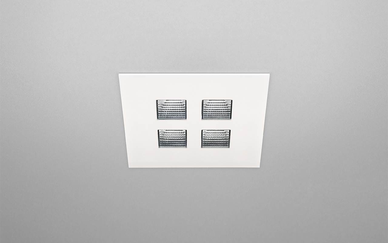 High Power LED downlight med lav indbygningsdybde dynamisk belysning Square fra Projektleuchten DELUX DENMAK