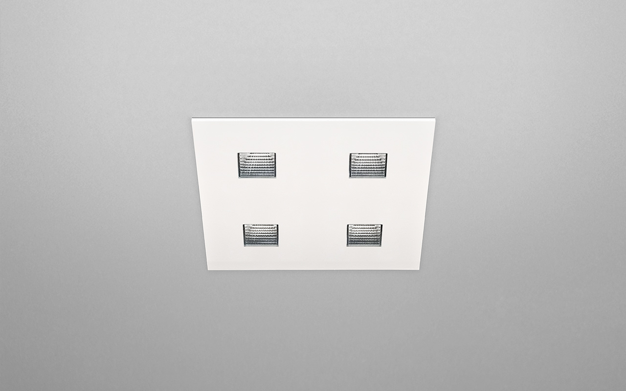High Power LED downlight med lav indbygningsdybde dynamisk belysning Square fra Projektleuchten DELUX DENMAK