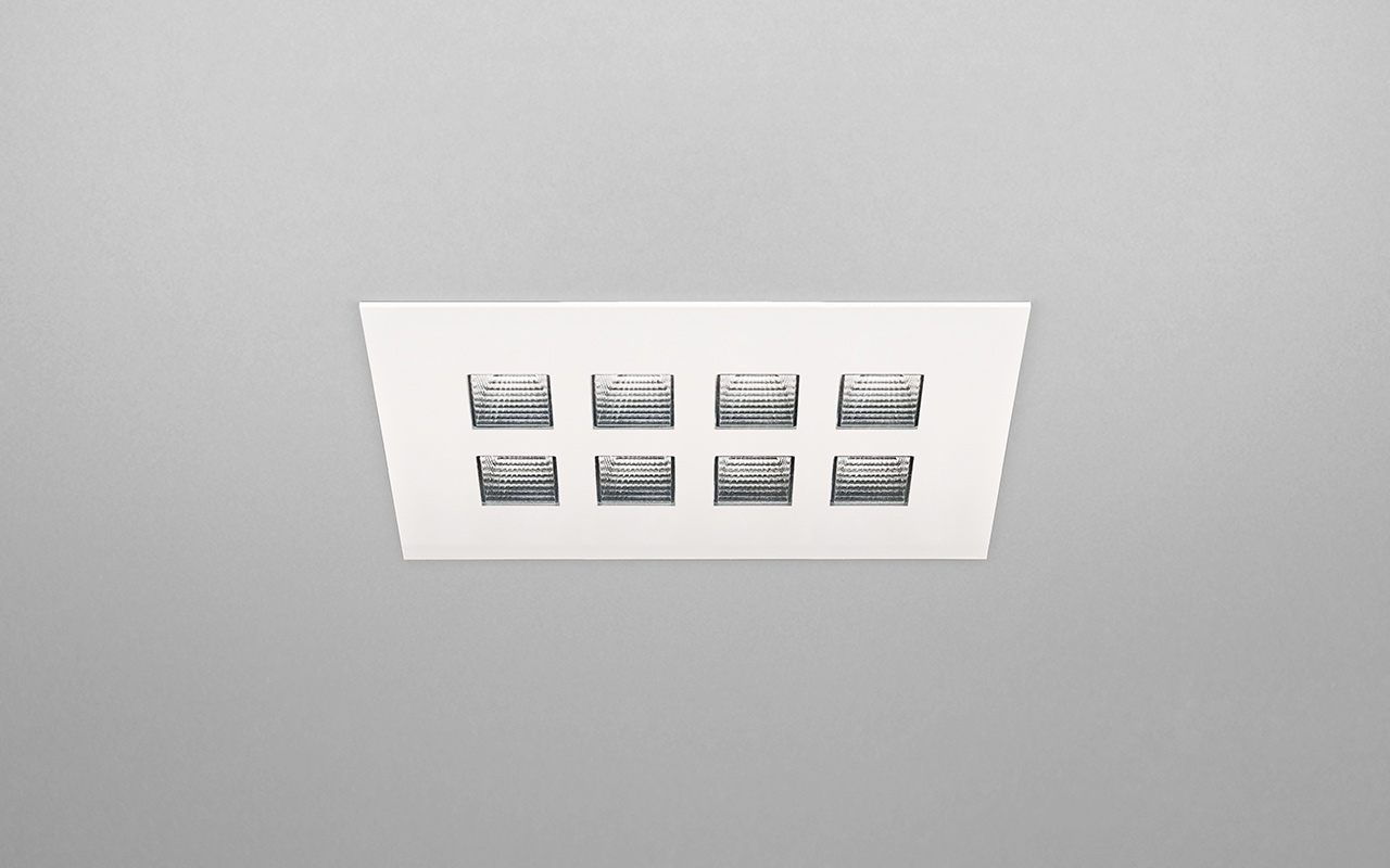 High Power LED downlight med lav indbygningsdybde dynamisk belysning Square fra Projektleuchten DELUX DENMAK