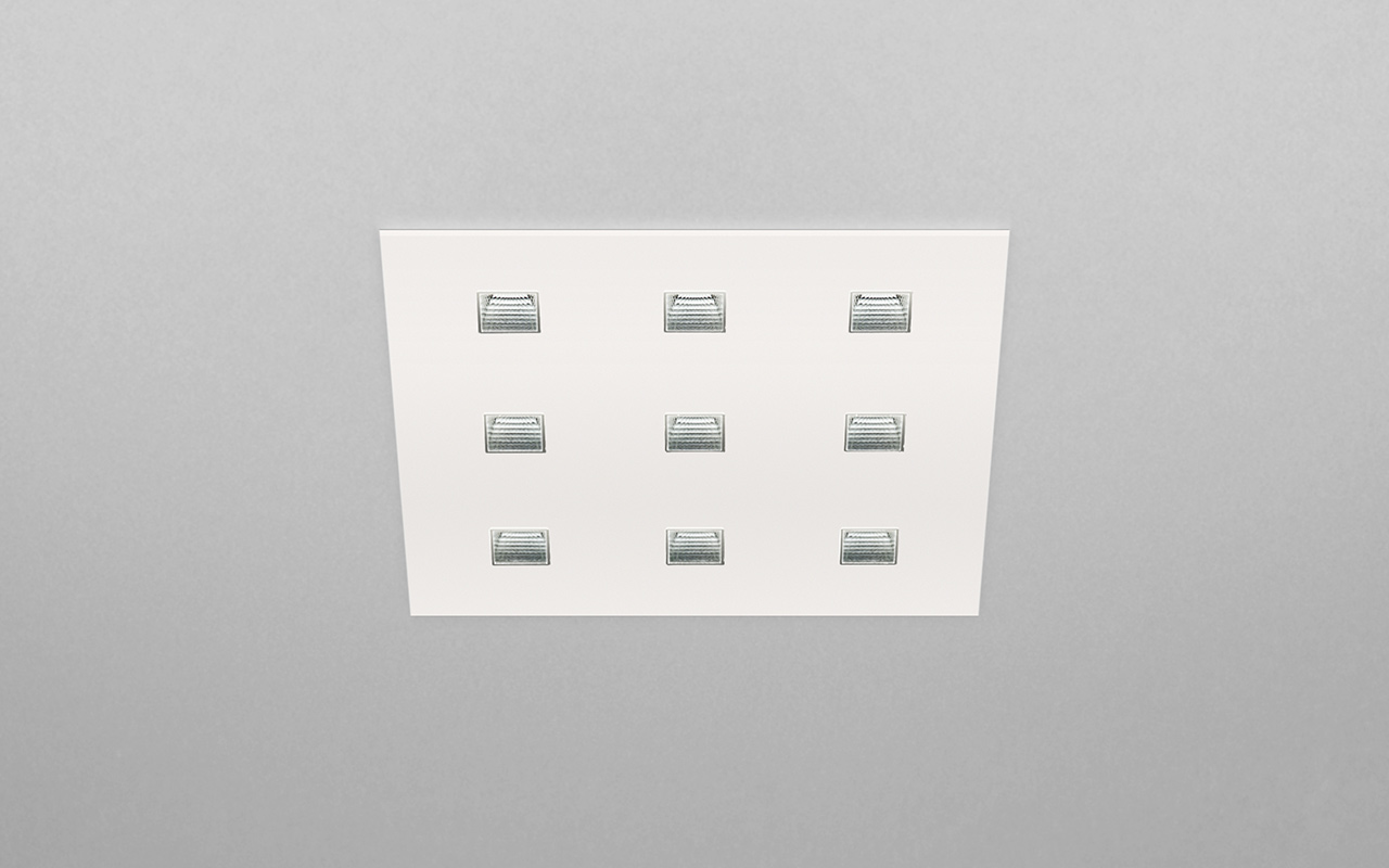 High Power LED downlight med lav indbygningsdybde dynamisk belysning Square fra Projektleuchten DELUX DENMAK