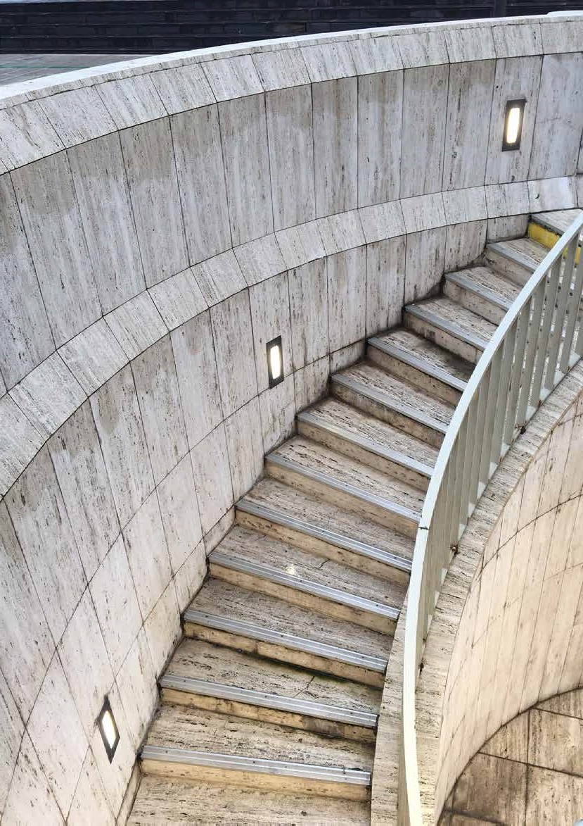 BRIKETTE indbygget vandalsikkert LED lysarmatur til trappeopgang og udendørs adgangsarealer