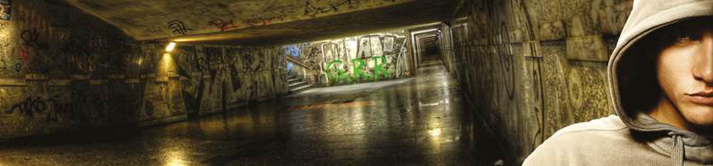 Vandalsikker LED belysning i tunnel og undergang med graffitiudsatte vægge og høj risiko for hærværk
