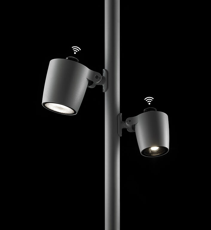 LED projektører med intelligent sensorstyring til smart city, stibelysning og moderne områdebelysning