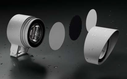 Multispot LED projektør med optiske filtre og honeycomb glare control