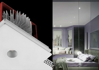 GENIUS - LED downlight for indspartling i gipsloft eller pudset loft