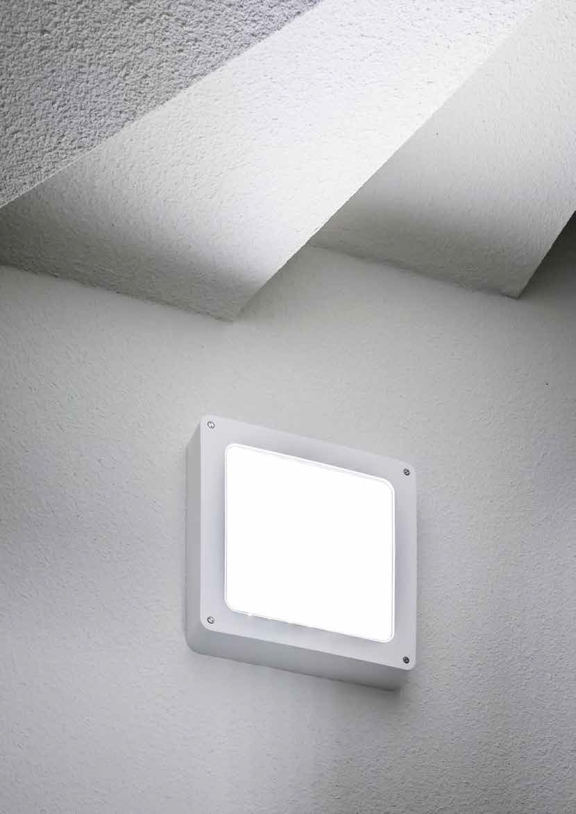 Effice vandalsikkert LED armatur monteret på væg indendørs