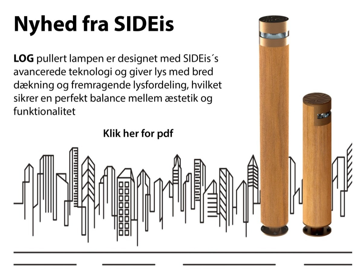 LED pullert, udendørs pullertlampe til sti og gangbelysning IP66 LOG fra SIDEis DELUX DENMARK