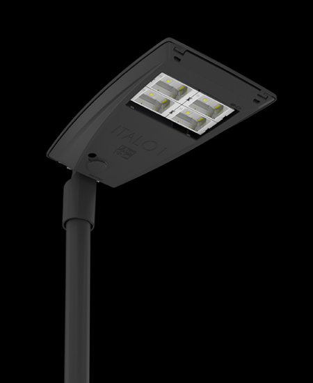 gadebelysning, vejbelysning, LED gadelampe, IP66, klasse II, vejlampe med sensor, intelligent udendørs belysning, energiebesparende belysning, lys til vej, gade, park og plads, Zhaga D4i-certificeret, Kvalitets Belysning i byen, Tunable White 