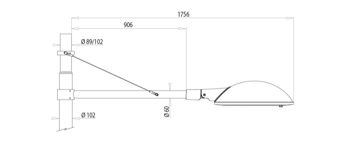 gadebelysning, vejbelysning, LED gadelampe, IP66, klasse II, vejlampe med sensor, intelligent udendørs belysning, energiebesparende belysning, lys til vej, gade, park og plads, Zhaga D4i-certificeret, Kvalitets Belysning i byen, Tunable White 