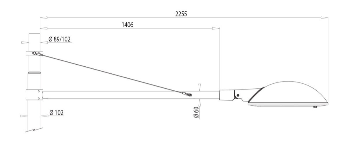 gadebelysning, vejbelysning, LED gadelampe, IP66, klasse II, vejlampe med sensor, intelligent udendørs belysning, energiebesparende belysning, lys til vej, gade, park og plads, Zhaga D4i-certificeret, Kvalitets Belysning i byen, Tunable White 