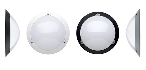 Rundt vandalsikkert LED armatur VOILA fra Sécurlite front og side